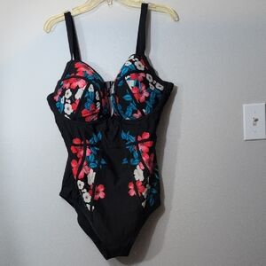 City Chic Black Floral Kids One Piece